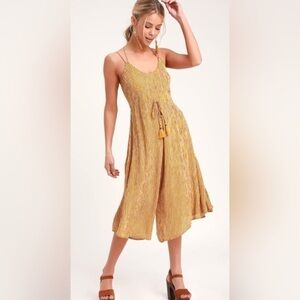 Band of gypsies Yellow Striped Jumpsuit